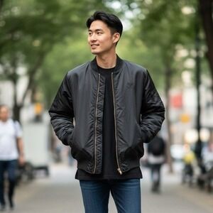 Vintage Avirex Reversible Black Camo Bomber Jacket Mens 4XL Full Zip NEW